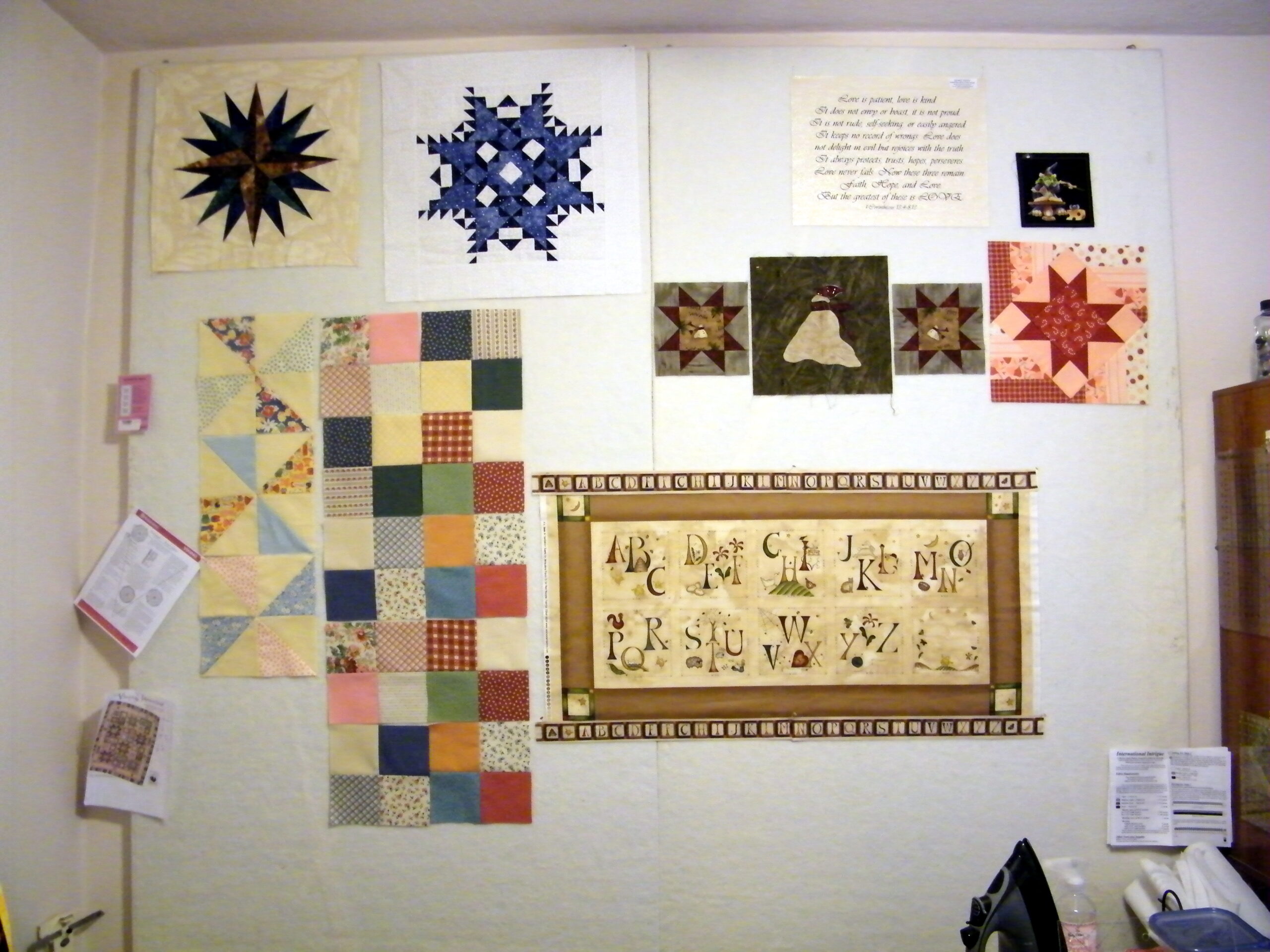 Design wall with various projects